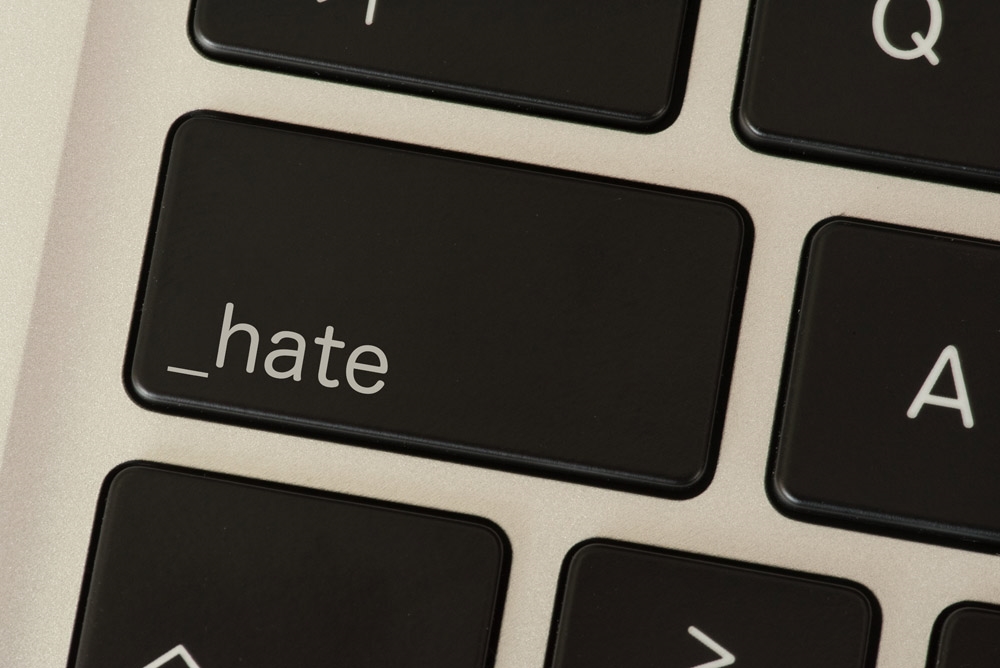 hate written on a computer keyboard